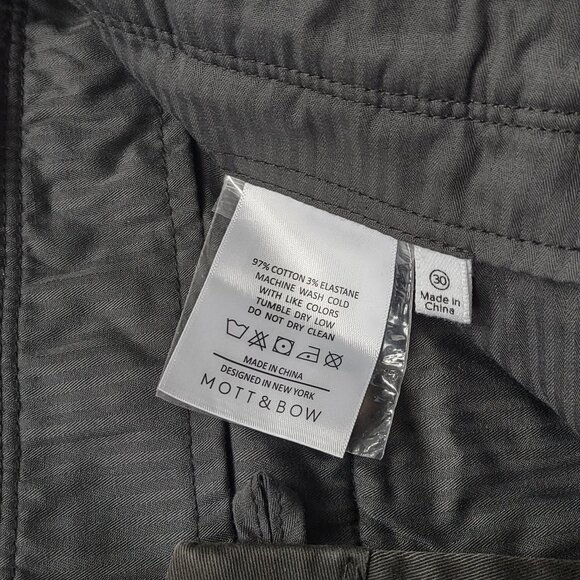Mott & Bow Pants Mens 30x31 The Twill Chino Charles Flat Front Gray - READ - Picture 7 of 16